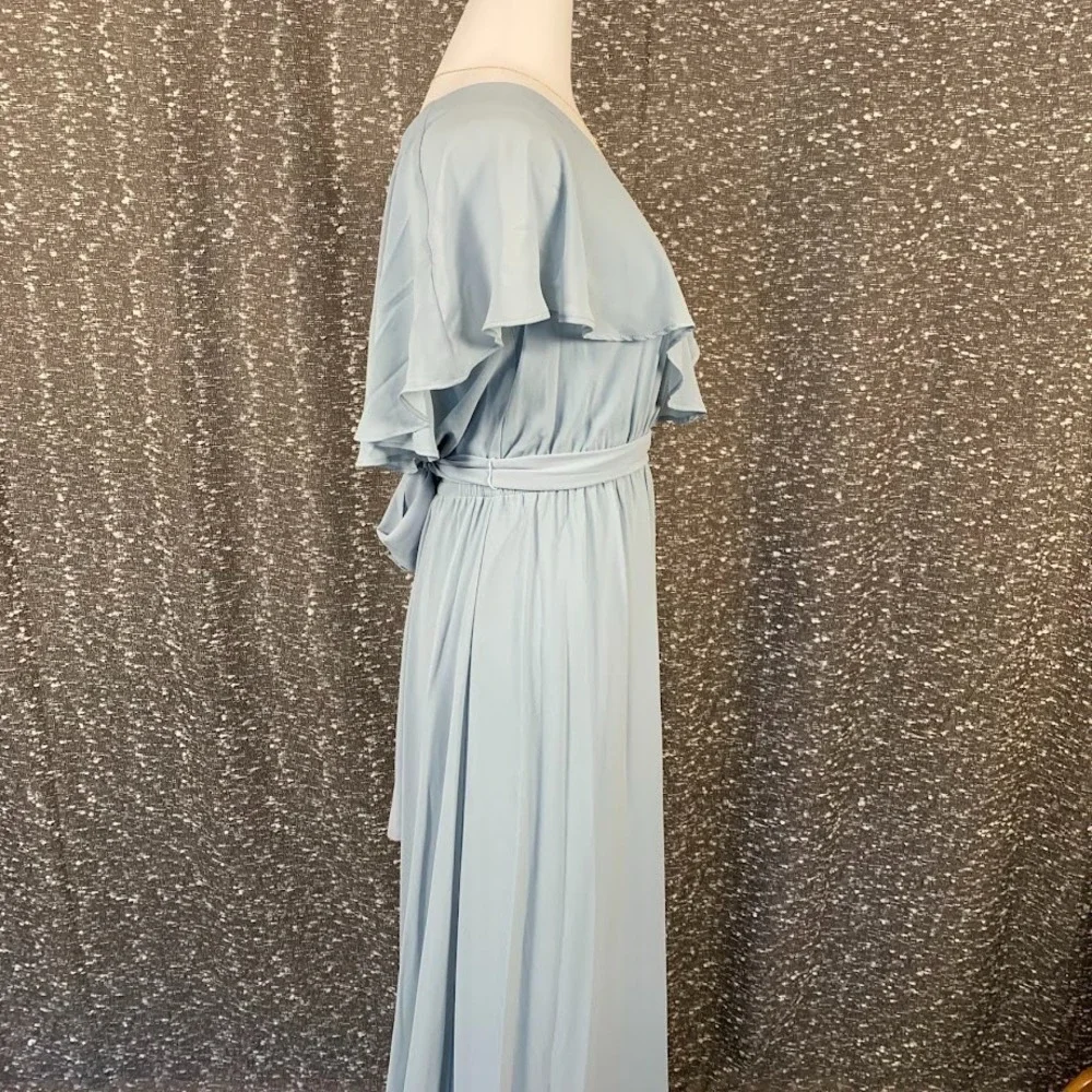 Show Me Your Mumu Blue Audrey Maxi Dress Wedding Bridesmaid Ruffled‎ Women's M